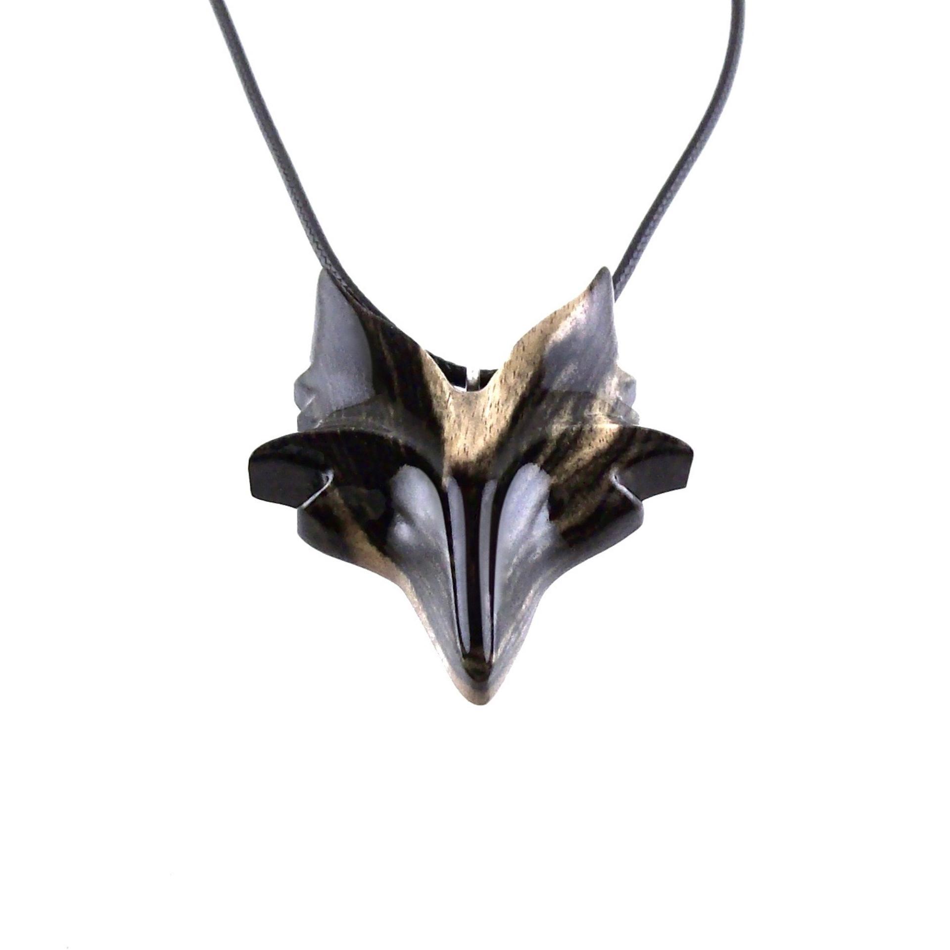 Celtic Fox Necklace, Hand Carved Wooden Fox Pendant for Men or Women, Totem Spirit Animal Gift for Him or Her, Wood Jewelry