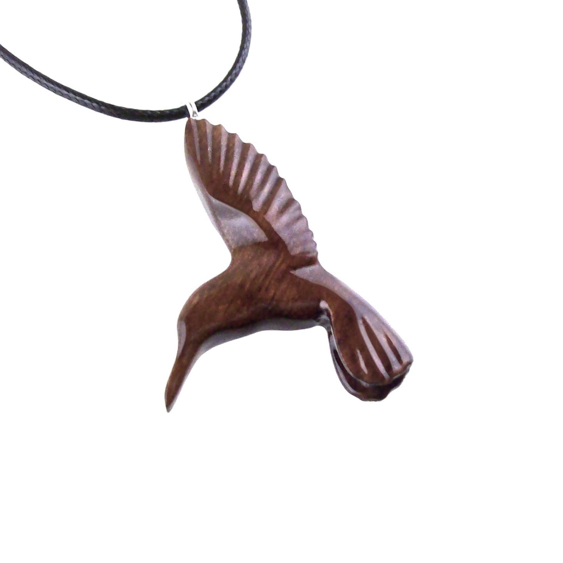 Hummingbird Pendant, Hand Carved Wooden Bird Necklace, One of a Kind Gift for Her, Handmade Wood Jewelry