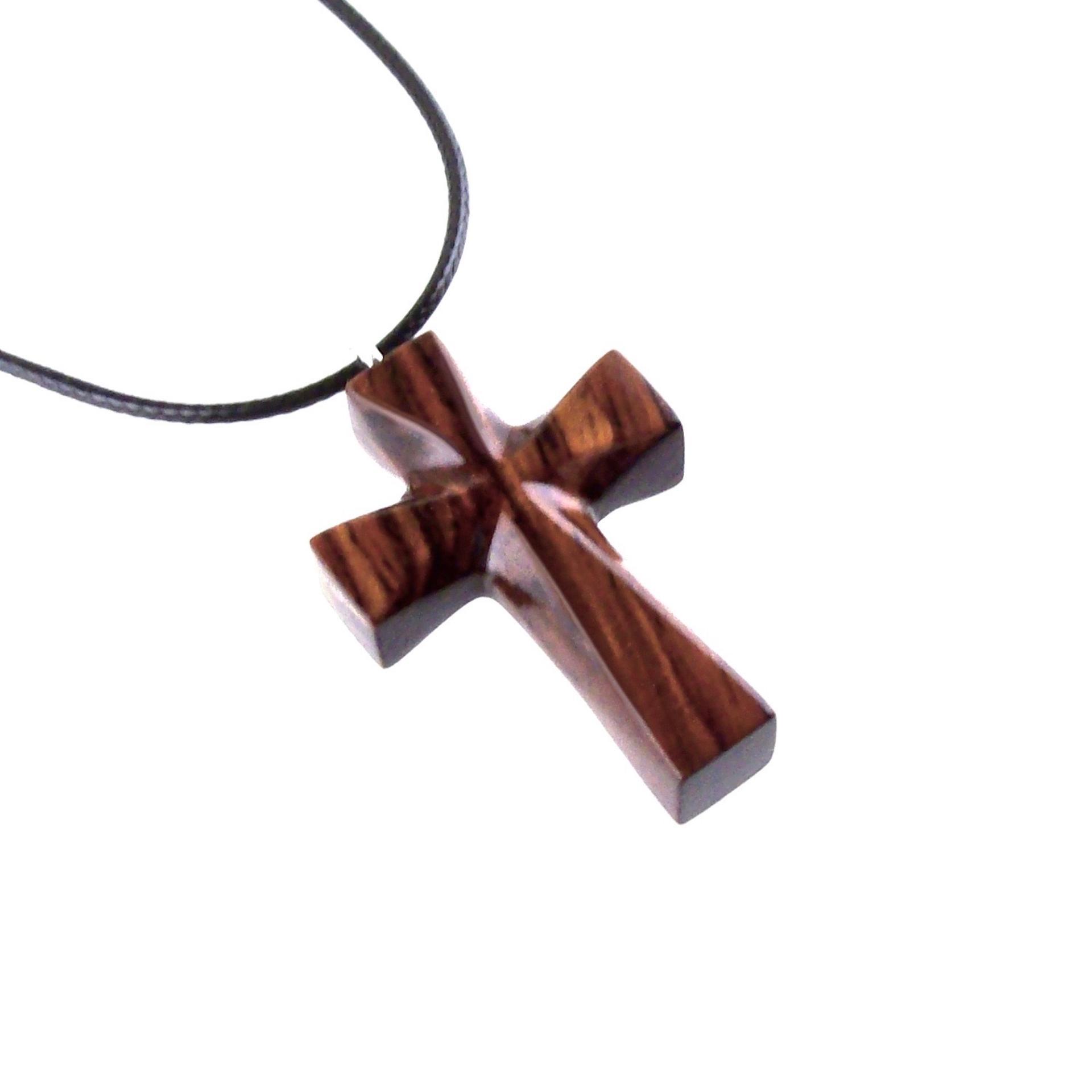 Wooden Cross Necklace, Hand Carved Wood Cross Pendant, Christian Jewelry for Men Women, Gift for Him or Her