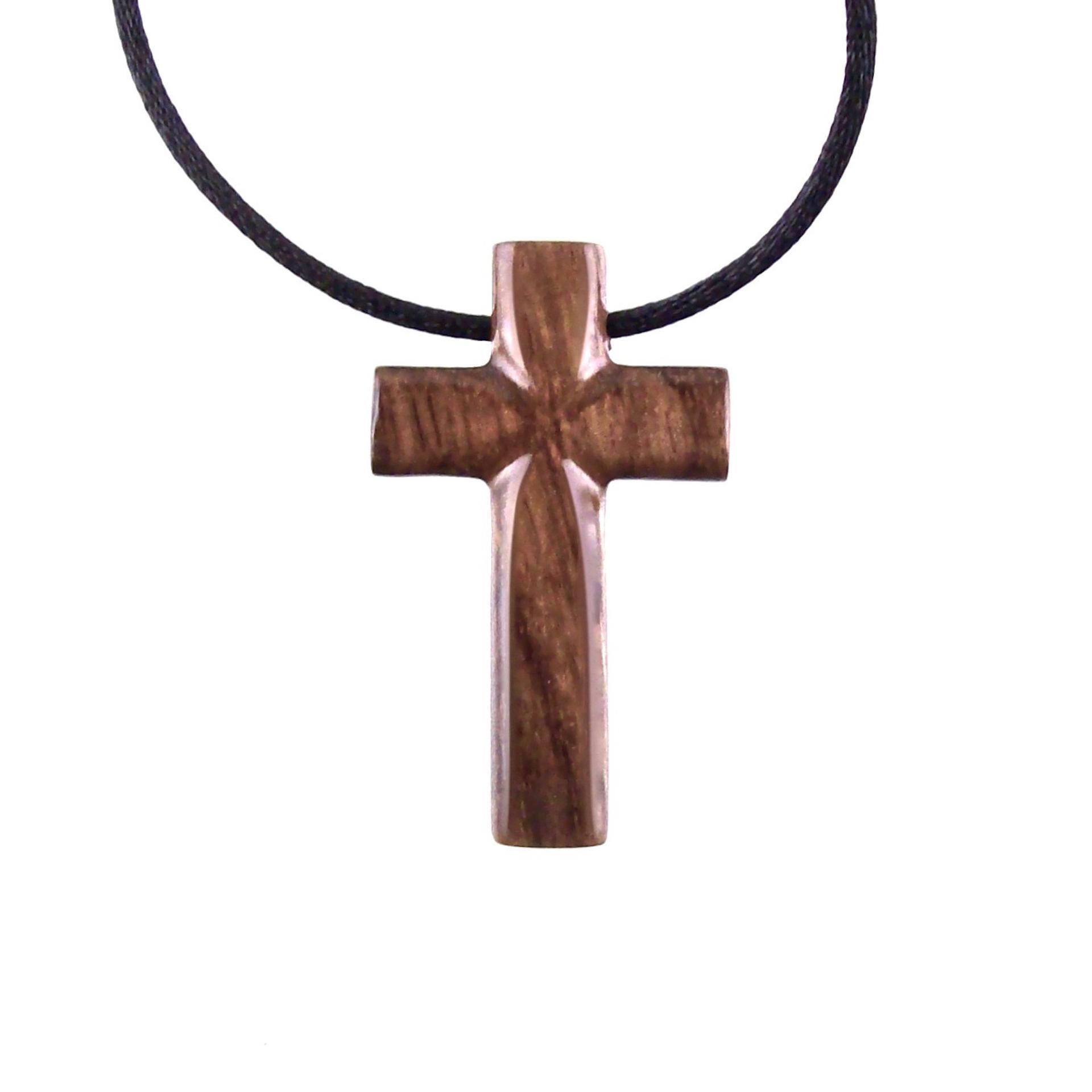 Wooden Cross Necklace, Hand Carved Cross Pendant, Mens Christian Wood Jewelry, One of a Kind Gift for Him