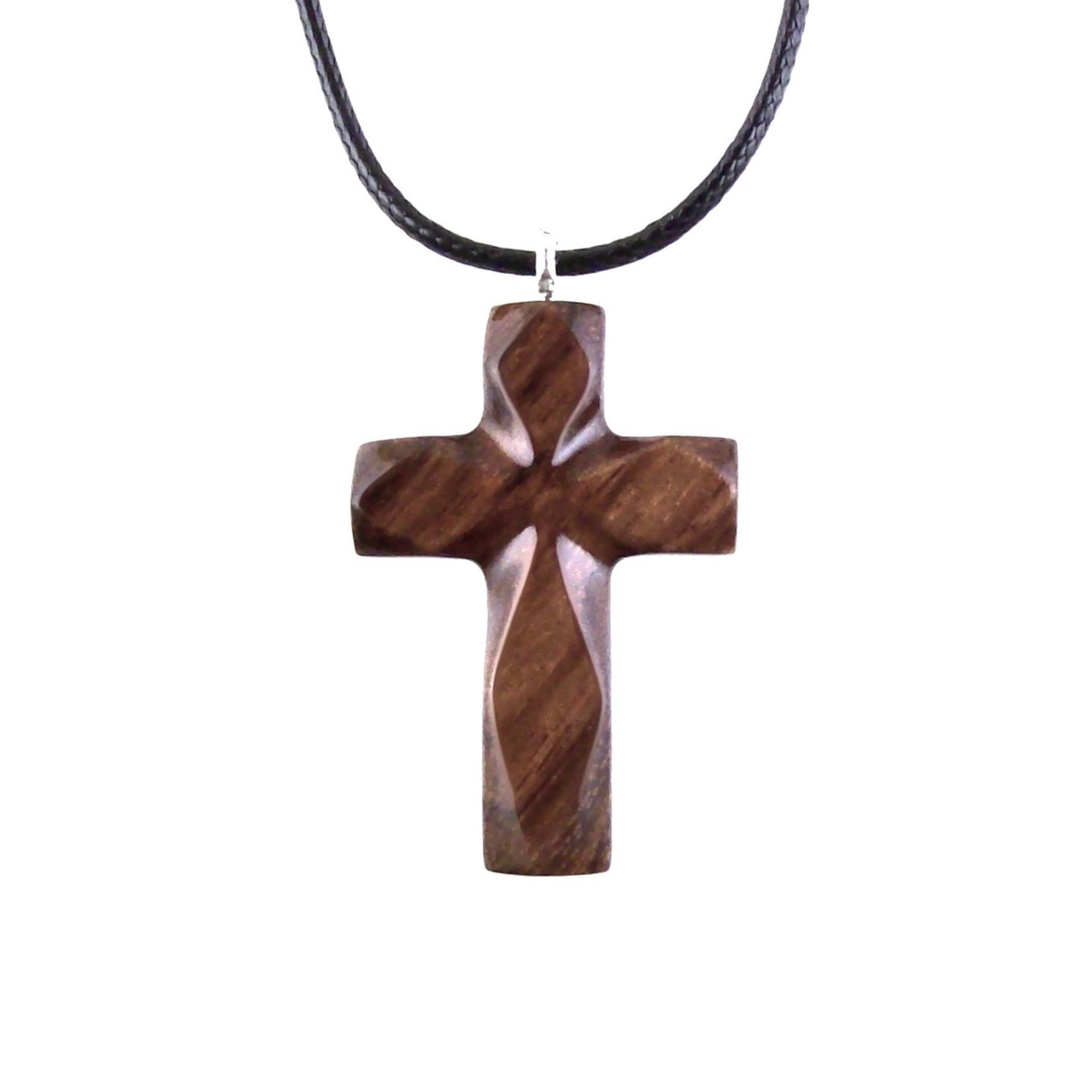 Handmade Wooden Cross Necklace for Men Women, Wood Cross Pendant, Hand Carved Christian Jewelry, One of a Kind Gift for Him Her