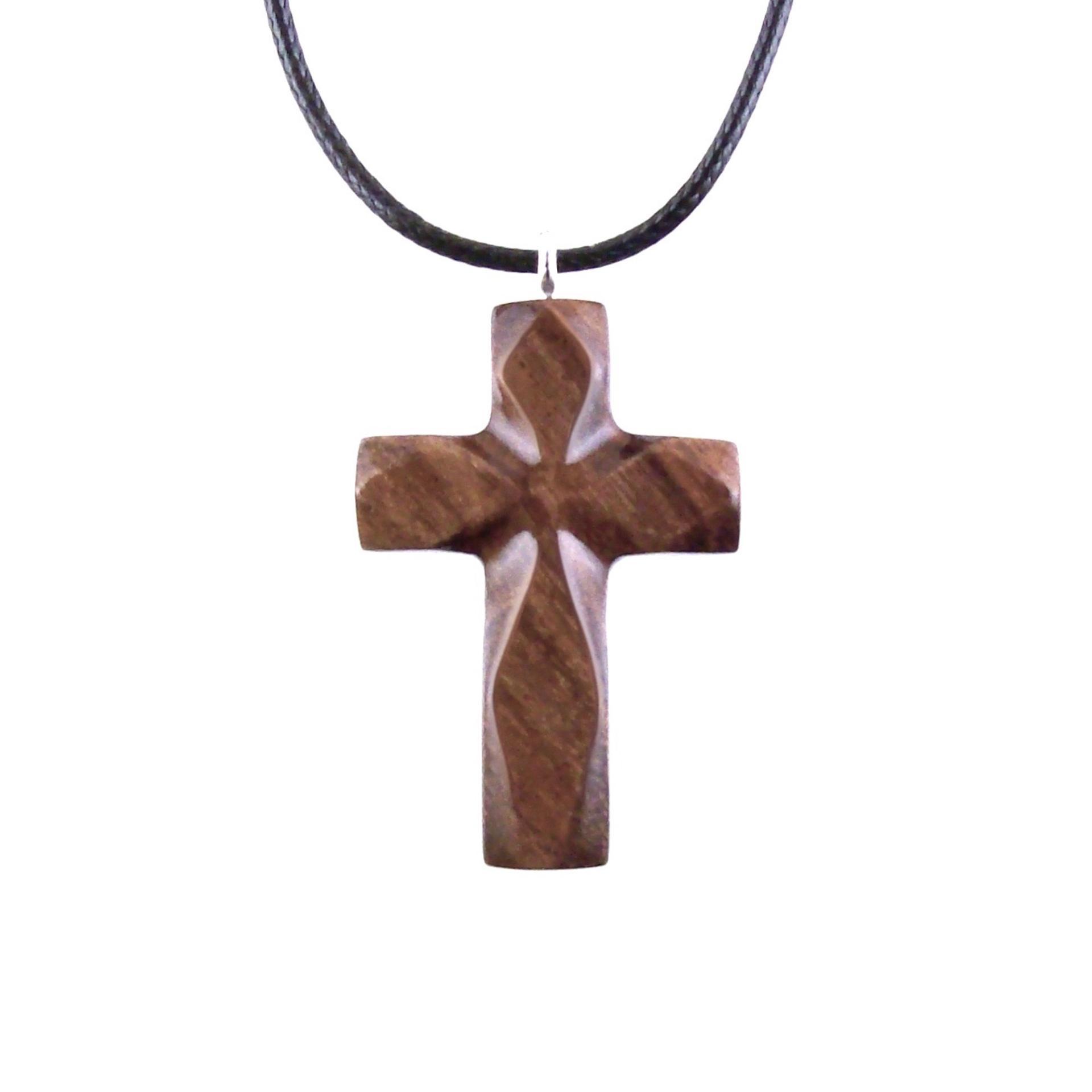 Handmade Wooden Cross Necklace for Men Women, Wood Cross Pendant, Hand Carved Christian Jewelry, One of a Kind Gift for Him Her