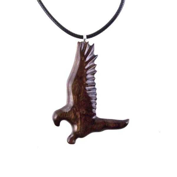 Hand Carved Hawk Pendant, Wooden Falcon Necklace, Wood Bird Necklace, Totem Jewelry for Men or Women, One of a Kind Gift for Him Her