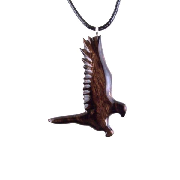Hand Carved Hawk Pendant, Wooden Falcon Necklace, Wood Bird Necklace, Totem Jewelry for Men or Women, One of a Kind Gift for Him Her