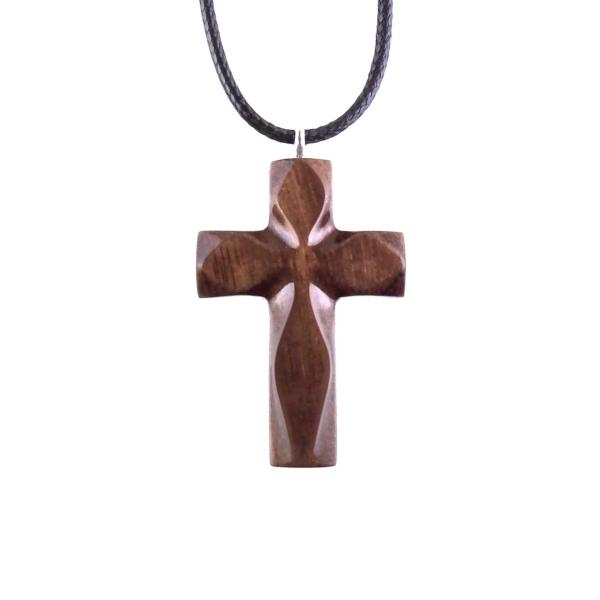 Handmade Wooden Cross Necklace for Men Women, Wood Cross Pendant, One of a Kind Hand Carved Christian Jewelry