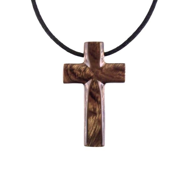 Wood Cross Necklace, Hand Carved Wooden Cross Pendant, Christian Jewelry for Men, One of a Kind Gift for Him