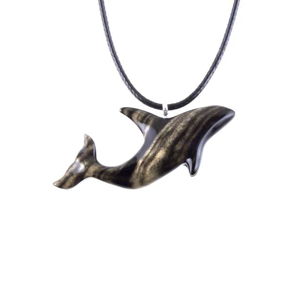 Hand Carved Orca Pendant, Wooden Killer Whale Necklace for Men or Women, Sea Animal, Nautical Beach Wood Jewelry