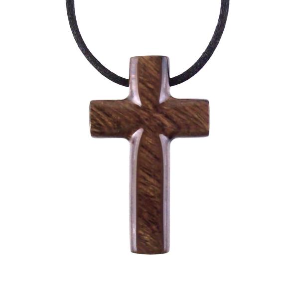 Wood Cross Necklace, Hand Carved Wooden Cross Pendant, Christian Jewelry for Men, One of a Kind Gift for Him
