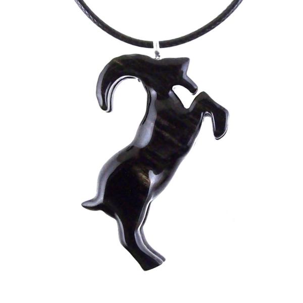 Hand Carved Goat Necklace, Wooden Mountain Goat Pendant, Wood Capricorn Jewelry, Spirit Animal Gift