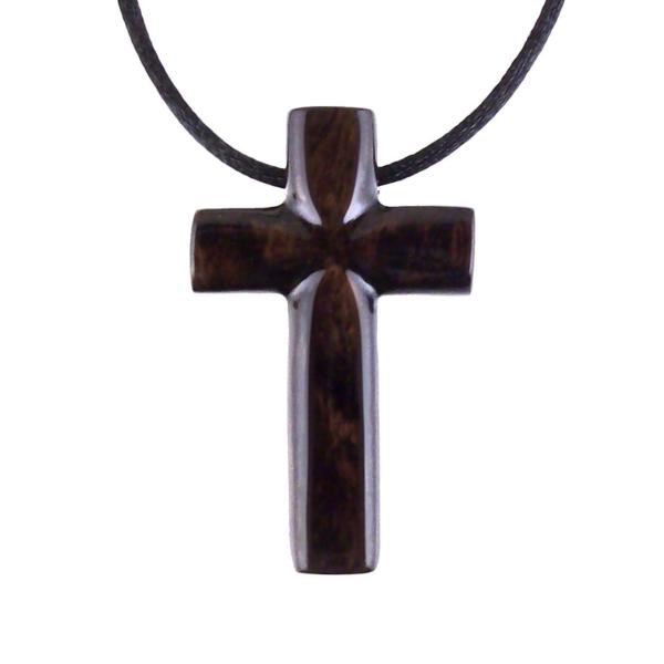 Wood Cross Necklace, Hand Carved Wooden Cross Pendant, Christian Jewelry for Men, One of a Kind Gift for Him