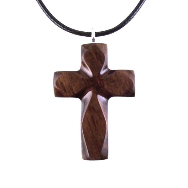 Handmade Wooden Cross Necklace for Men Women, Wood Cross Pendant, Hand Carved Christian Jewelry