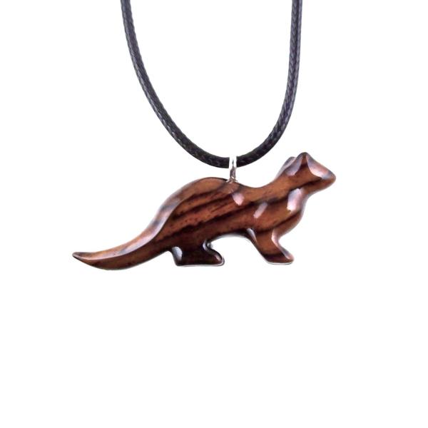 Otter Necklace, Hand Carved Wooden Sea Animal Pendant, Nautical Wood Jewelry for Men or Women