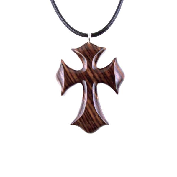 Wooden Cross Necklace, Wood Cross Pendant, Hand Carved Mens Christian Jewelry, One of a Kind Gift for Him