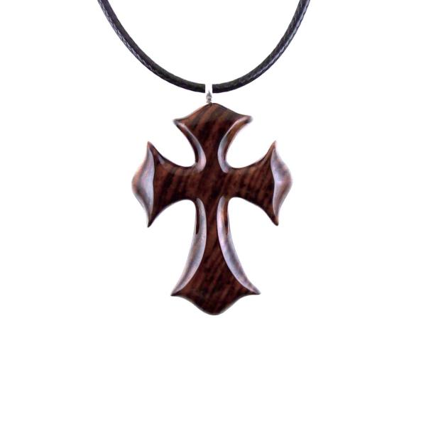 Wooden Cross Necklace, Wood Cross Pendant, Hand Carved Mens Christian Jewelry, One of a Kind Gift for Him