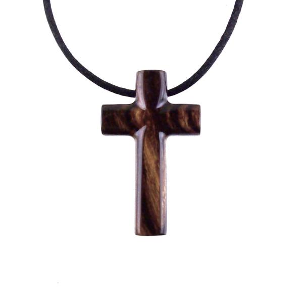 Wood Cross Necklace, Hand Carved Wooden Cross Pendant, Christian Jewelry for Men, One of a Kind Gift for Him