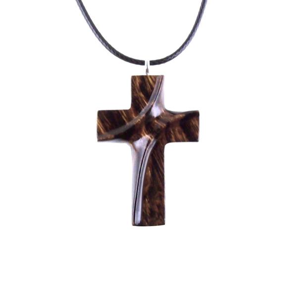 Wood Cross Necklace, Hand Carved Wooden Cross Pendant for Men Women, Handmade Christian Jewelry Gift for Him Her