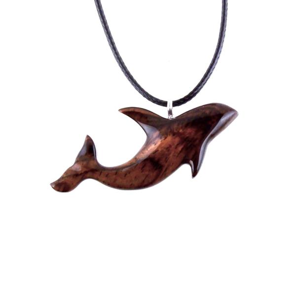 Orca Necklace, Hand Carved Killer Whale Pendant for Men or Women, Wooden Sea Animal, Nautical Wood Jewelry, One of a Kind  Gift for Him Her