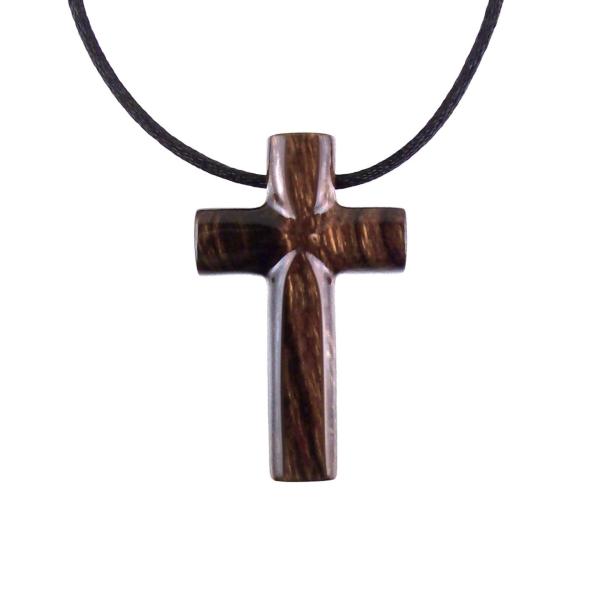 Wood Cross Necklace, Hand Carved Wooden Cross Pendant, Christian Jewelry for Men, One of a Kind Gift for Him