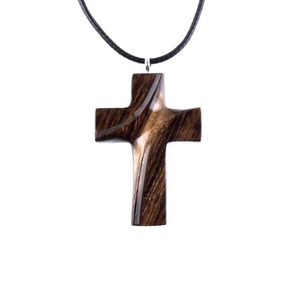 Wood Cross Necklace, Hand Carved Wooden Cross Pendant for Men Women, Handmade Christian Jewelry Gift for Him Her