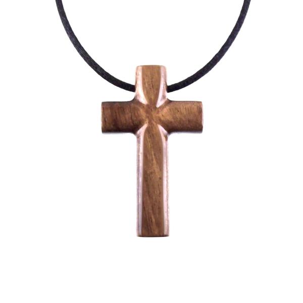 Wooden Cross Necklace, Hand Carved Cross Pendant, Mens Christian Wood Jewelry, One of a Kind Gift for Him
