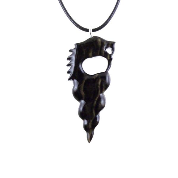 Wooden Nyami Nyami Hand Carved African Pendant, Tribal Wood Mens Necklace, African Jewelry, Protection Amulet, Good Luck Charm