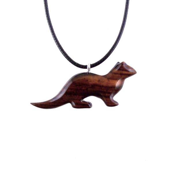 Otter Necklace, Hand Carved Wooden Sea Animal Pendant, Nautical Wood Jewelry for Men or Women