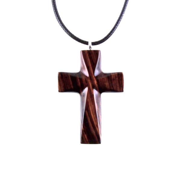 Wooden Cross Necklace, Hand Carved Wood Cross Pendant, Christian Jewelry for Men Women, Gift for Him or Her