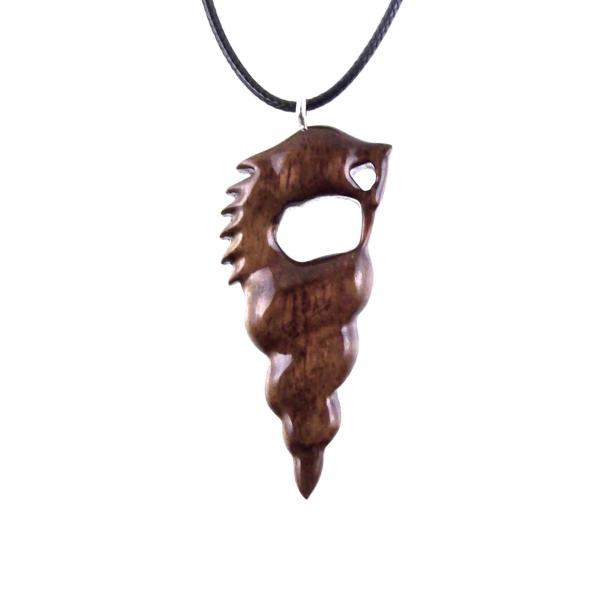 Wooden Nyami Nyami Hand Carved African Pendant, Tribal Wood Mens Necklace, African Jewelry, Protection Amulet, Good Luck Charm