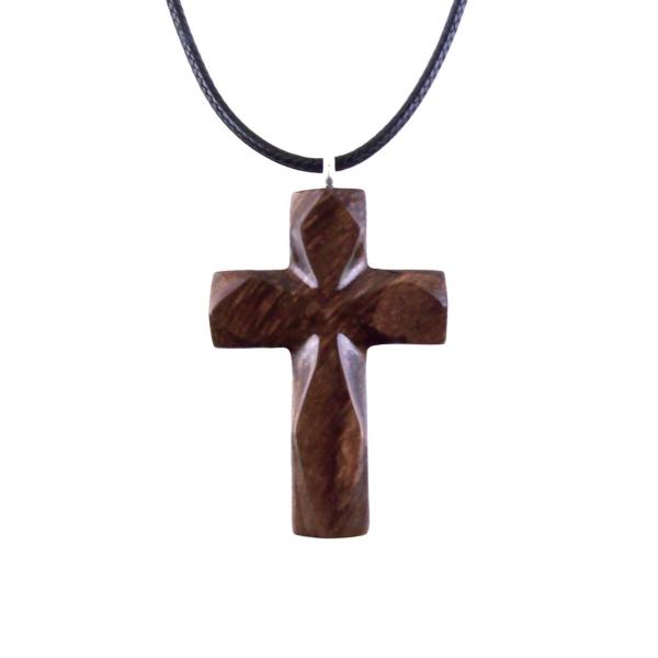 Handmade Wooden Cross Necklace for Men Women, Wood Cross Pendant, Hand Carved Christian Jewelry, One of a Kind Gift for Him Her