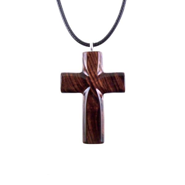 Wooden Cross Pendant, Hand Carved Wood Cross Necklace, Christian Jewelry, One of a Kind Gift for Men or Women