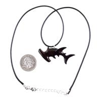 Hammerhead Shark Necklace, Hand Carved Wooden Shark Pendant, Nautical Wood Jewelry for Men Women