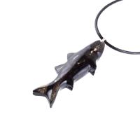 Striped Bass Pendant, Hand Carved Fish Necklace, Wooden Fishermen Jewelry, Mens Wood Necklace, One of a Kind Gift for Him