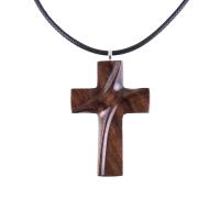 Wooden Cross Necklace, Hand Carved Wood Cross Pendant for Men Women, Christian Jewelry Gift