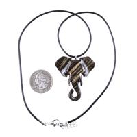 Elephant Necklace, Hand Carved Wooden Elephant Pendant, Ganesha Spiritual Wood Jewelry Gift