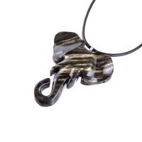 Elephant Necklace, Hand Carved Wooden Elephant Pendant, Ganesha Spiritual Wood Jewelry Gift