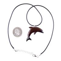 Wooden Dolphin Pendant, Hand Carved Dolphin Necklace, Nautical Wood Jewelry for Men Women