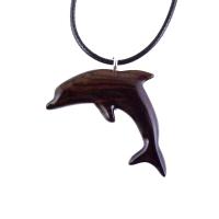 Wooden Dolphin Pendant, Hand Carved Dolphin Necklace, Nautical Wood Jewelry for Men Women