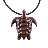 Sea Turtle Necklace, Hand Carved Wooden Turtle Pendant, Nautical Mens Wood Jewelry