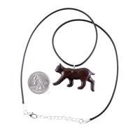 Wooden Bobcat Pendant, Bobcat Necklace, Hand Carved Lynx Necklace, Wood Wildcat Necklace, Totem Spirit Animal Jewelry for Men or Women