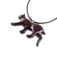 Wooden Bobcat Pendant, Bobcat Necklace, Hand Carved Lynx Necklace, Wood Wildcat Necklace, Totem Spirit Animal Jewelry for Men or Women