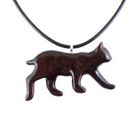 Wooden Bobcat Pendant, Bobcat Necklace, Hand Carved Lynx Necklace, Wood Wildcat Necklace, Totem Spirit Animal Jewelry for Men or Women