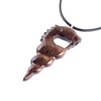 Hand Carved Nyami Nyami Pendant, Tribal Wood Mens Necklace, Wooden African Jewelry