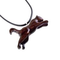 Lioness Necklace, Hand Carved Wooden Lioness Pendant, Totem Spirit Animal Unisex Leo Jewelry