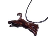 Lioness Necklace, Hand Carved Wooden Lioness Pendant, Totem Spirit Animal Unisex Leo Jewelry