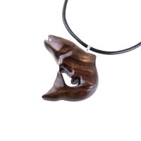 Salmon Necklace, Hand Carved Wooden Fish Pendant, Trout Necklace, Fishermen Wood Jewelry Gift