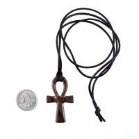 Ankh Necklace, Hand Carved Wooden Ankh Pendant for Men Women, Egyptian Cross Jewelry Gift