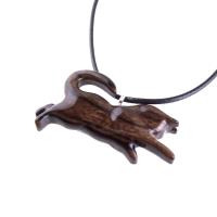 Hand Carved Kitten Necklace, Wooden Cat Pendant, Wood Animal Jewelry, Cat Lover Gift