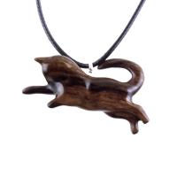 Hand Carved Kitten Necklace, Wooden Cat Pendant, Wood Animal Jewelry, Cat Lover Gift