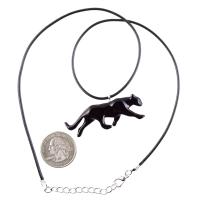 Black Jaguar Panther Necklace, Hand Carved Wooden Panther Pendant, Totem Spirit Animal Wood Jewelry