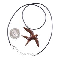 Swallow Necklace, Hand Carved Wooden Bird Pendant, 5th Anniversary Wood Jewelry Gift